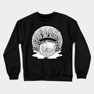 It It Fits Line Art Illustration with Empty Banner Crewneck Sweatshirt